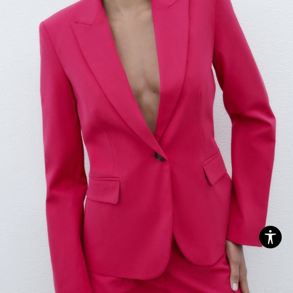 Zara magenta pink basic blazer size XS NWT